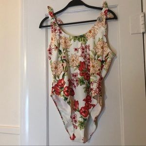 NWT High-Leg Floral F21 Swimsuit (Size: Large)